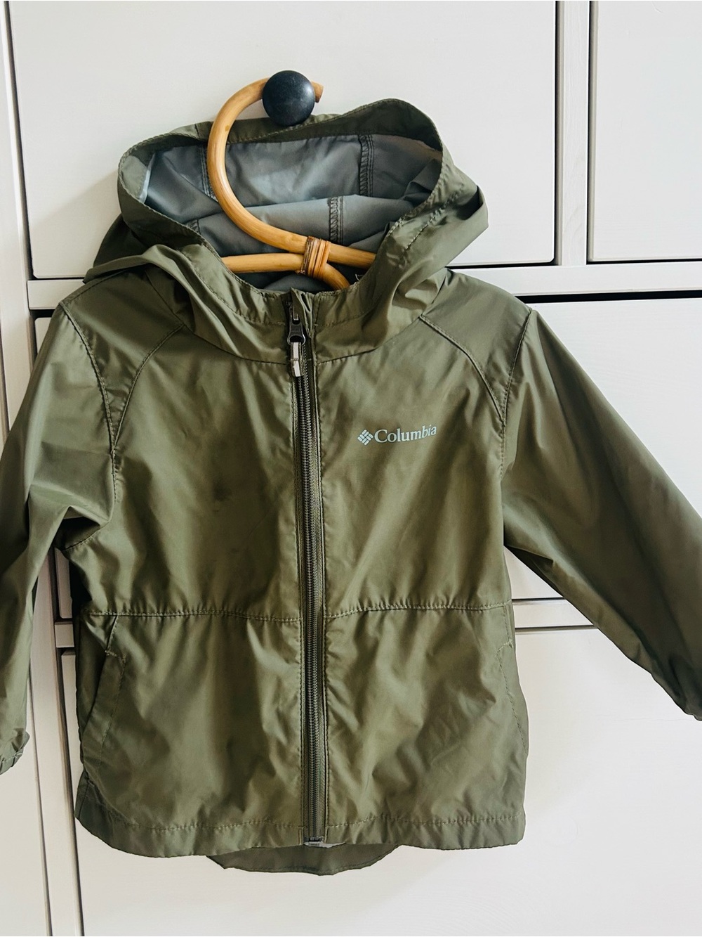 Columbia Kids Olive Hooded Rain Jacket